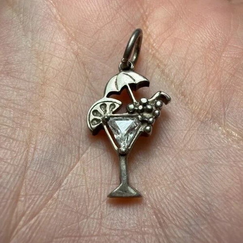 Silver 950 Necklace Pendant like new, cocktail design