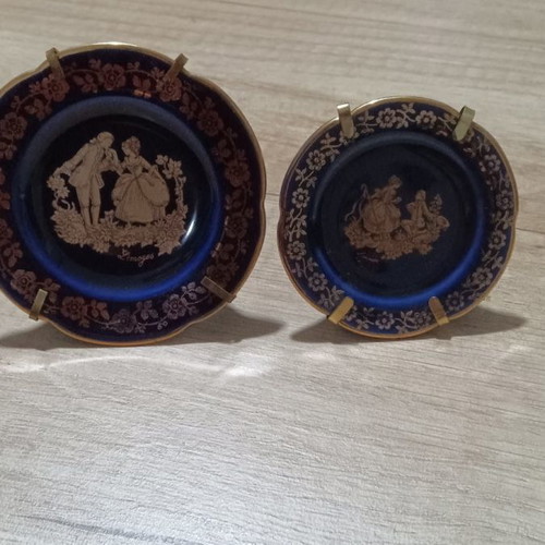 Porcelaine Limoges Castel France miniatura plates and jug used