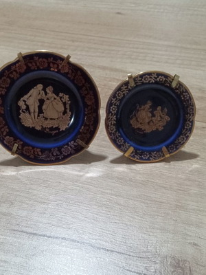 Porcelaine Limoges Castel France miniatura plates and jug used