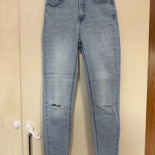 Jean pants Pull & Bear like new, slim fit blue with knee rips