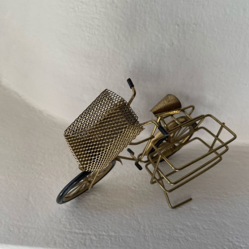 Vintage bicycle miniature new in gold color