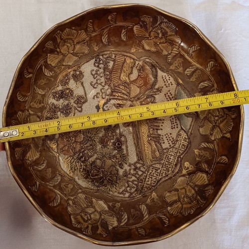 Chinese Satsuma decorative plate 20cm used, handmade