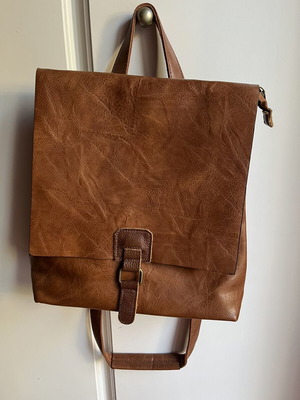 Backpack brown faux leather like new