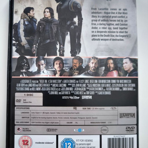 Rogue One A Star Wars Story DVD like new