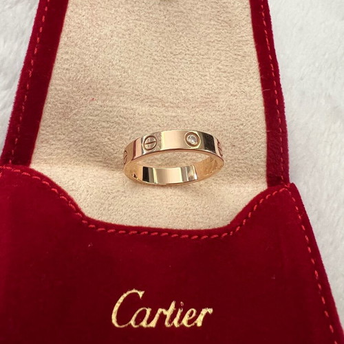 Cartier Love ring used, rose gold 750 with 1 diamond size 53