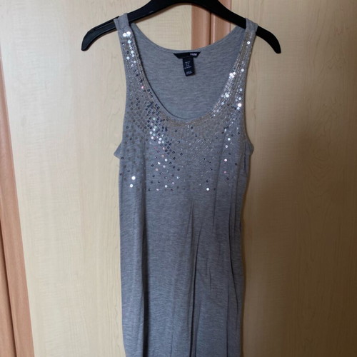H&M dress grey mini with sequins like new