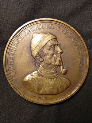 Γαλλικό μετάλλιο Jacques Yves Cousteau μπρούντζινο 9 εκ μεταχειρισμένο