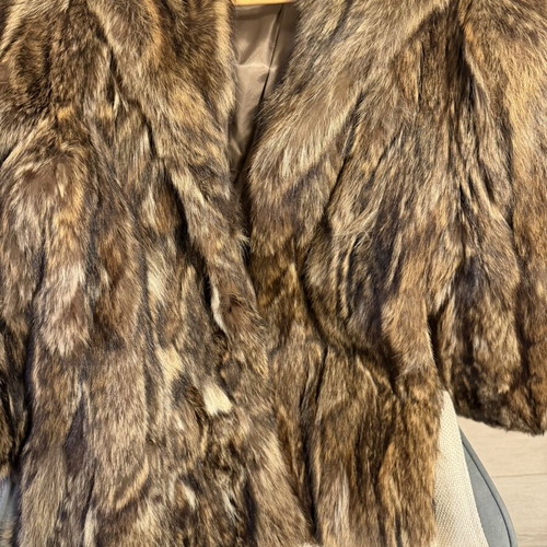 Mink fur coat like new, size M, white and brown