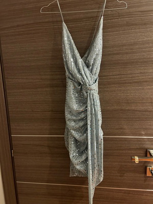 Mini dress with sequins used, light blue XS My T Wearables