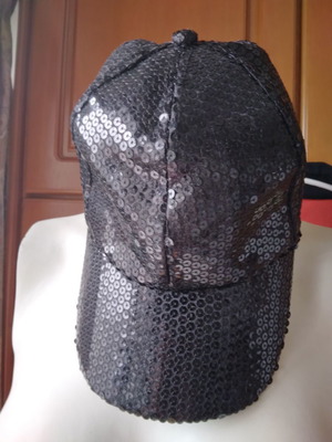 Jockey hat used, black with sequins