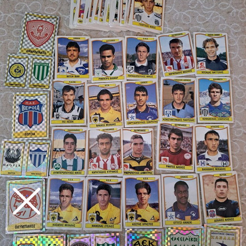 Panini 97 stickers used, collectible, about 100 pieces