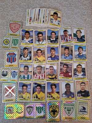 Panini 97 stickers used, collectible, about 100 pieces