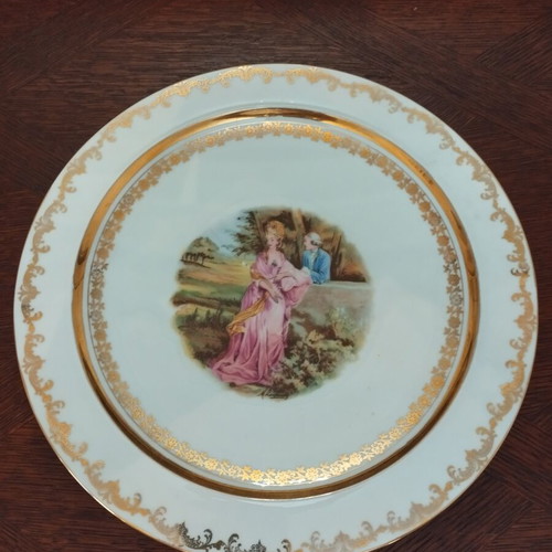 Retsch & Co Bavaria porcelain decorative plate 27.2 cm used, cracked