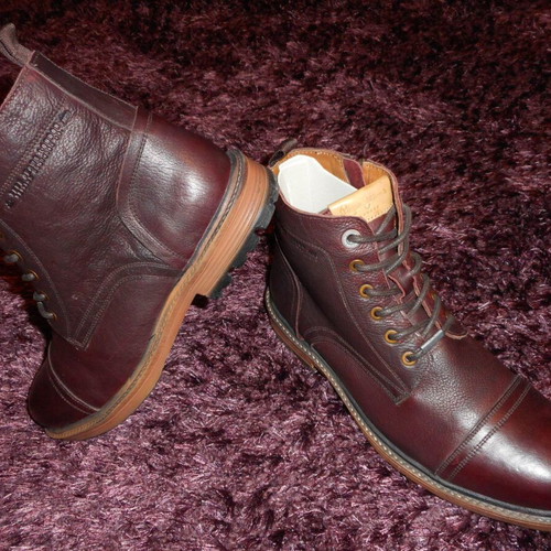 Pepe Jeans London boots new size 44 dark wine red leather