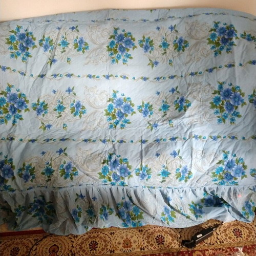 German quilt from 1970 new for double bed, blue