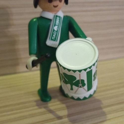 Playmobil Panathinaikos Fan Figure like new with drum
