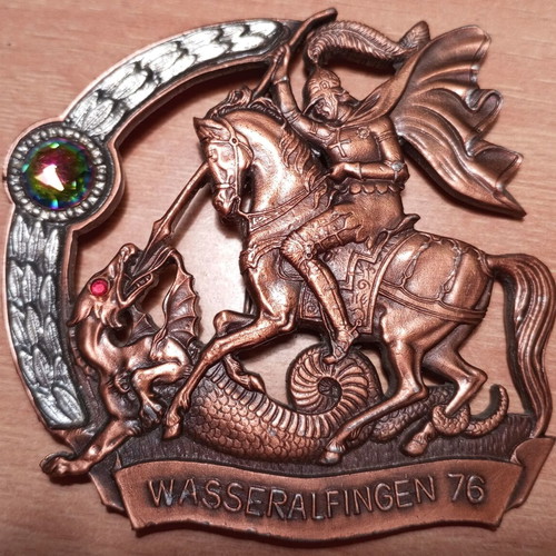 Saint George Copper Badge new with stones