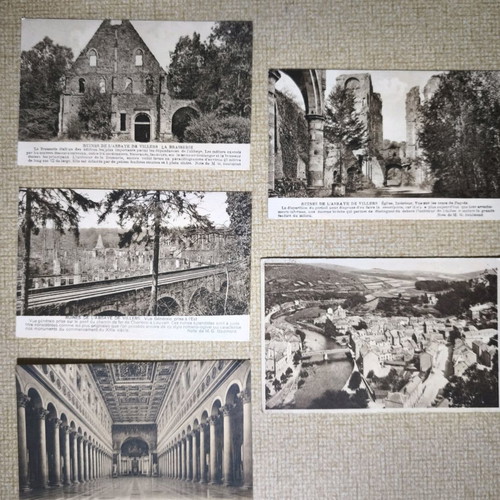 Vintage black and white postcards used, pack of 5, early 20th century Europe