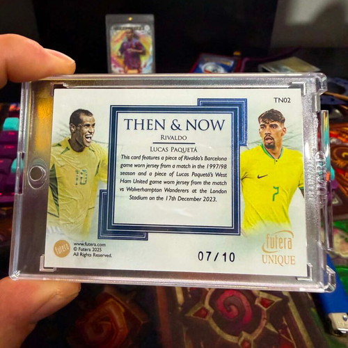 Rivaldo & Lucas Paqueta Memorabilia Numbered 07/10 Futera Unique 2025