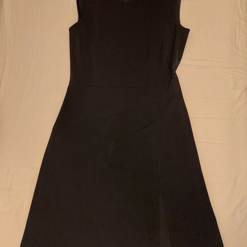 Evening black dress size L like new, sleeveless with slit