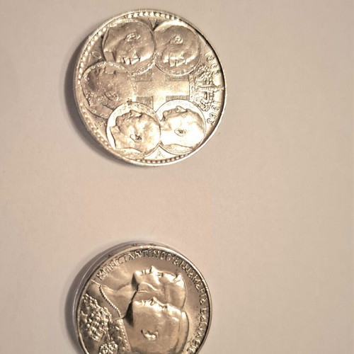 Greek Silver Commemorative Coins set like new, 30 Drachmas