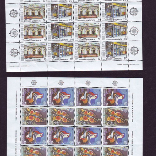 Greek Republic Europa Cept Stamp Sheets Series 1989 and 1990 like new