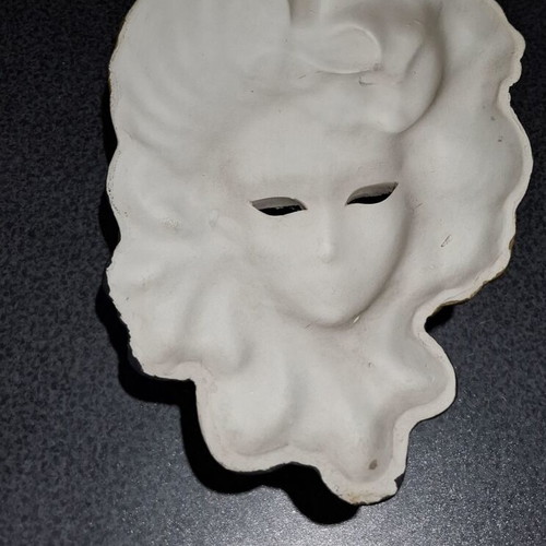 Vintage Venetian Wall Mask handmade, plaster, like new, 26cm