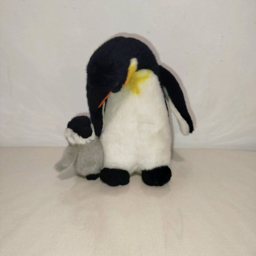 Penguin with Baby Penguin Plush WWF like new