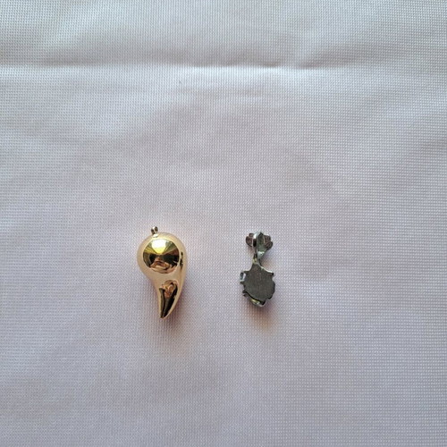 Stainless steel charms new, set of 2, gold and silver