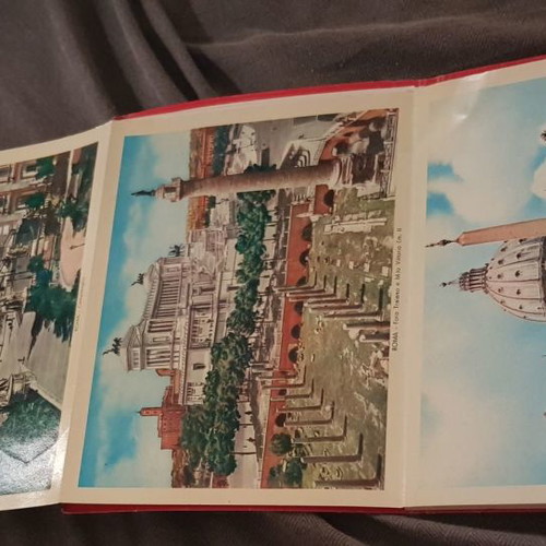 Roma postcard used, collectible leporello booklet