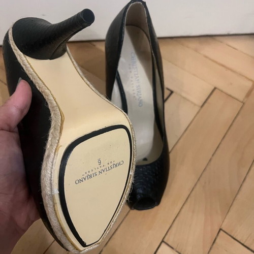 Christian Siriano genuine leather pumps size 37.5 like new black