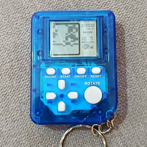 Game console keychain with many Tetris-style games new