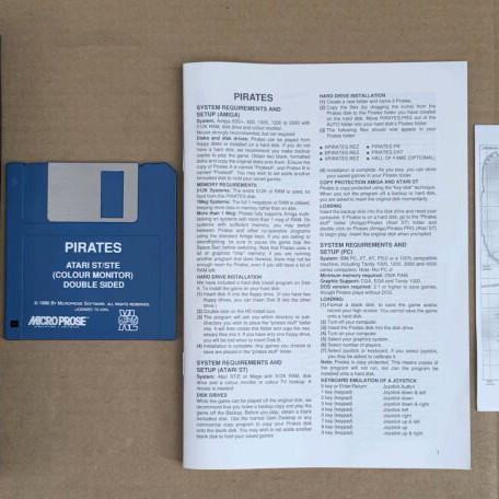 Pirates! MicroProse Kixx XL Atari ST game like new, complete in box