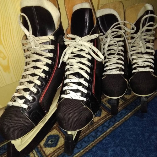 ACE ice skates used, two pairs size 38 and 43