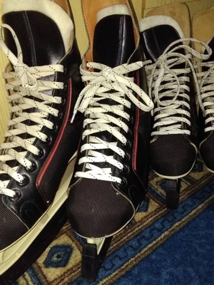 ACE ice skates used, two pairs size 38 and 43
