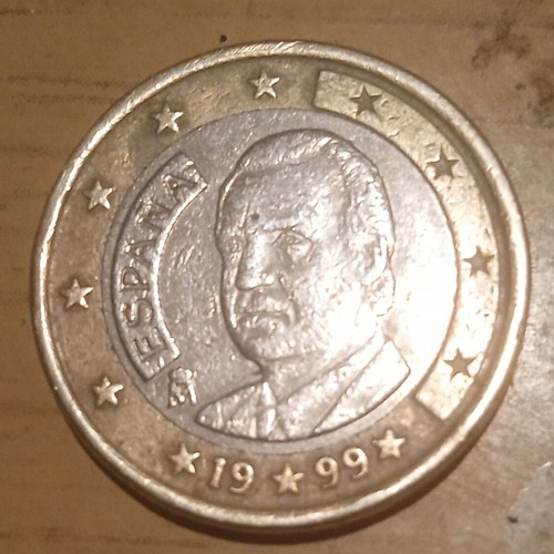 1 Euro 1999 Spain mint condition with collectible mark