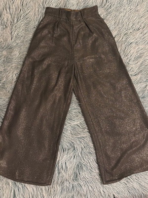 Elisabetta Franchi long culottes, brown and gold