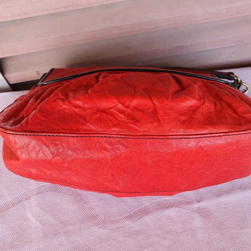 Fendi shoulder bag used, red and orange, leather