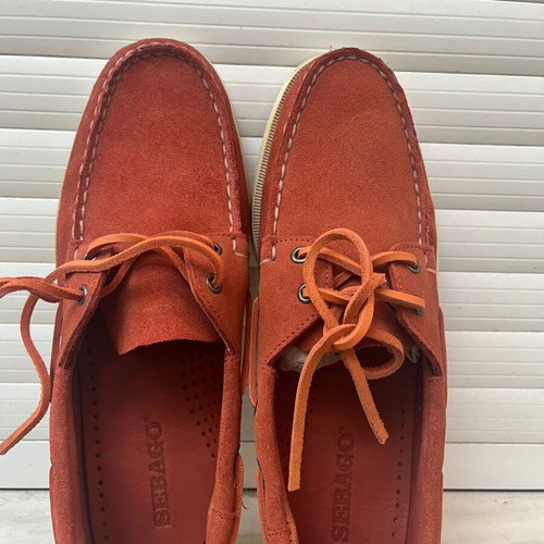 Sebago Docksides orange suede leather shoes size 44 new