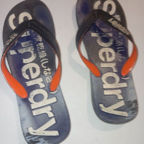 Superdry flip flops size 44 used, blue multicolor