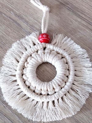 Macrame ornament handmade made to order, cotton thread 13 cm
