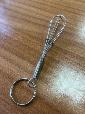 Egg Beater Keychain new, silver