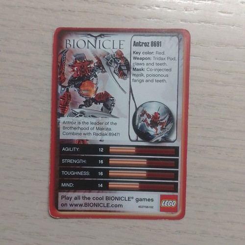 Lego Bionicle cards like new, collectible and authentic