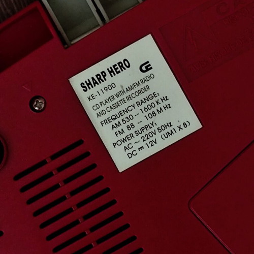 Sharp Hero KE-11900 portable boombox red, like new