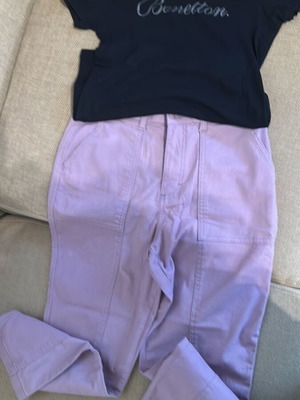 Lee Cooper straight leg pants and Benetton blouse like new, pink