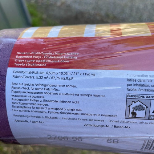 Purple wallpaper new, roll 0.53m x 10.05m