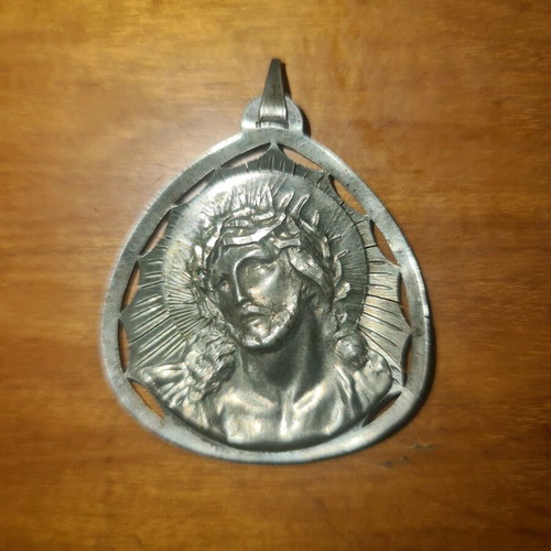 Vintage silver 925 necklace with Jesus bust used