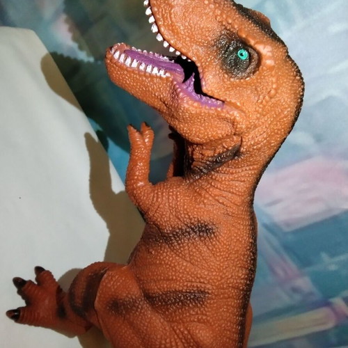 T-Rex brown rubber dinosaur toy, 40 cm