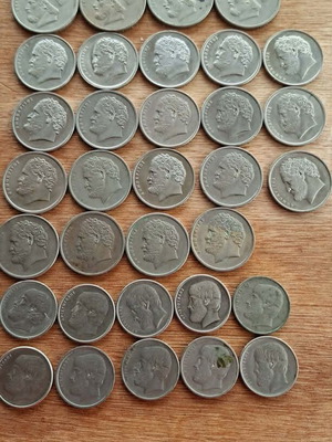 Greek coins used, set of 35 from 1974 to 2000