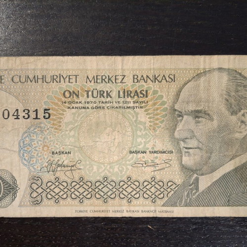 Turkey 10 Lira banknote 1979 used with Mustafa Kemal Atatürk